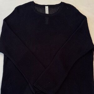 Lululemon Athletica Black Knit Cotton Sweater
